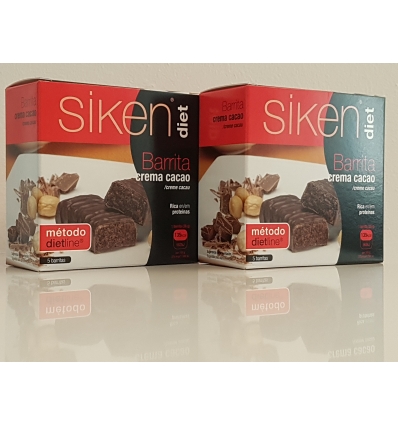 Siken Diet 2 cajas de Barritas de Crema de Chocolate, cajas de 5 barritas. OFERTON la segunda unidad a mitad de precio