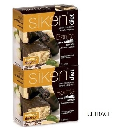 2 cajas de Barritas de Vainilla-Caramelo, cajas de 5 barritas. Siken Diet OFERTON