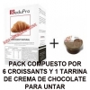 ReduPro Croissant natural con crema de chocolate para untar, caja con 6 unidades