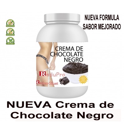 ReduPro Crema de Chocolate negro en envase economico bote, nueva formula, sabor mejorado 450 grs, 18 raciones