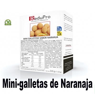 ReduPro NARANJA Mini galletas, CAJA 8 bolsas de 30 grs