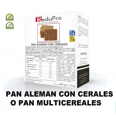 ReduPro Pan Multicereales CAJA 7 raciones, 7 blister con 2 rebanadas