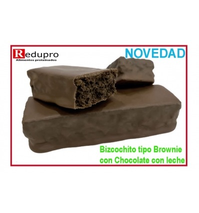 ReduPro Bizcochito tipo BROWNIE con chocolate con leche, 1 unidad