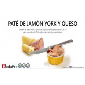 ReduPro Tarrina de Pate untable de Jamón York y Queso. 1 tarrina unidosis