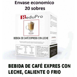 ReduPro Bebida de Café express con leche Envase economico de 20 sobres