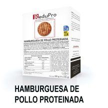 ReduPro Hamburguesa de pollo proteinada, Caja con 4 raciones