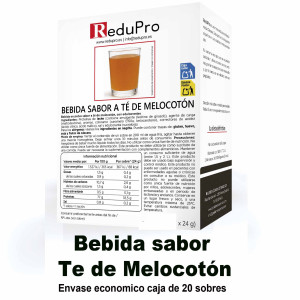 ReduPro Bebida sabor a TE de Melocotón ENVASE ECONMICO caja de 20 sobres